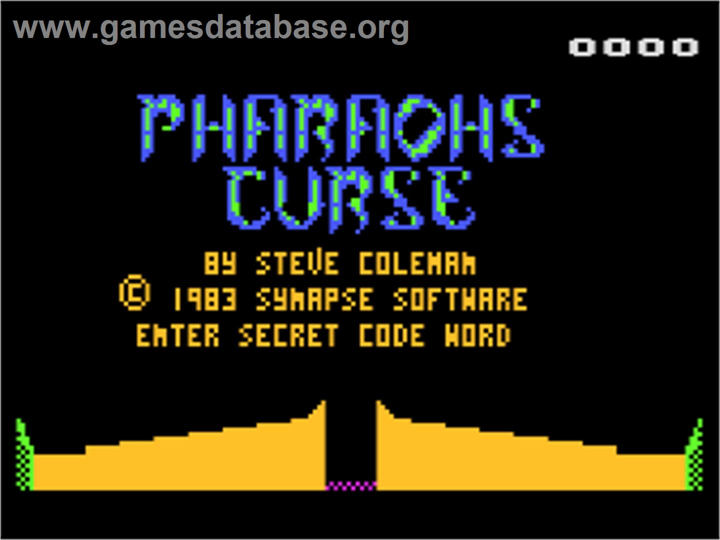 Pharaoh's Curse - Atari 8-bit - Artwork - Title Screen