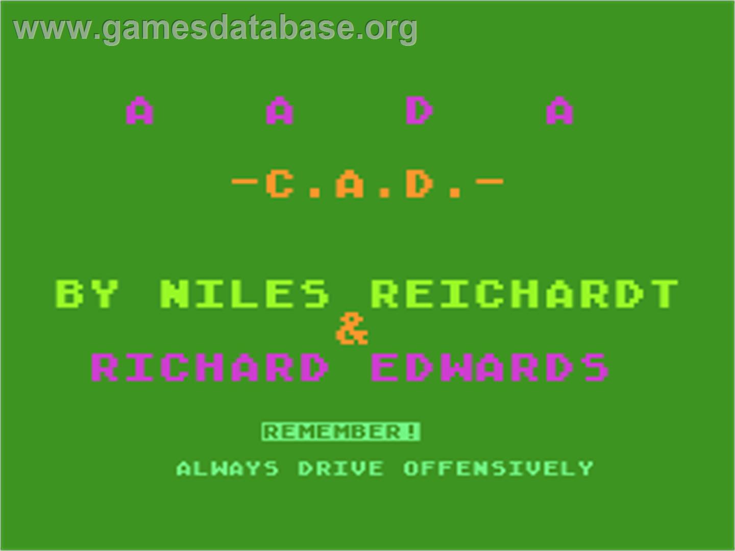Rear Guard - Atari 8-bit - Artwork - Title Screen