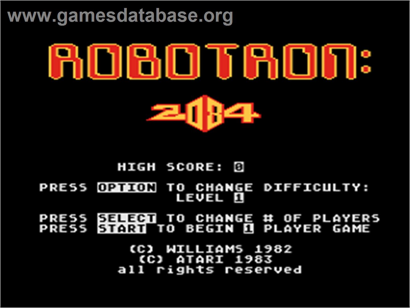 Robotron - Atari 8-bit - Artwork - Title Screen