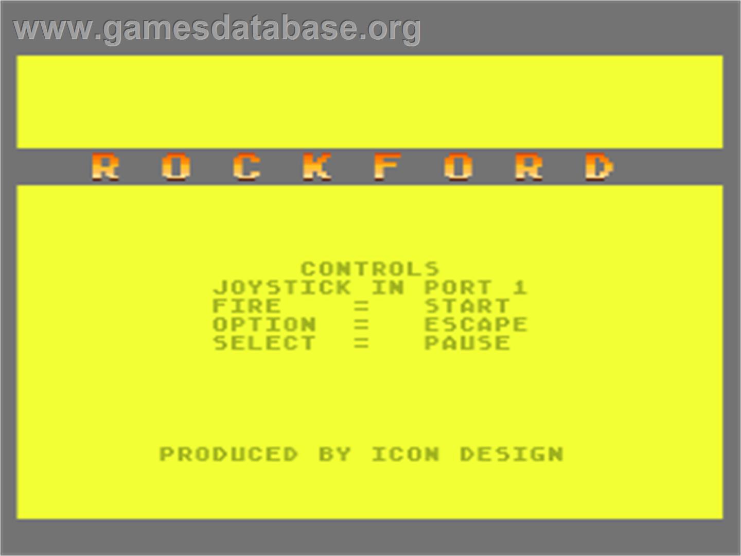 Rockford: The Arcade Game - Atari 8-bit - Artwork - Title Screen