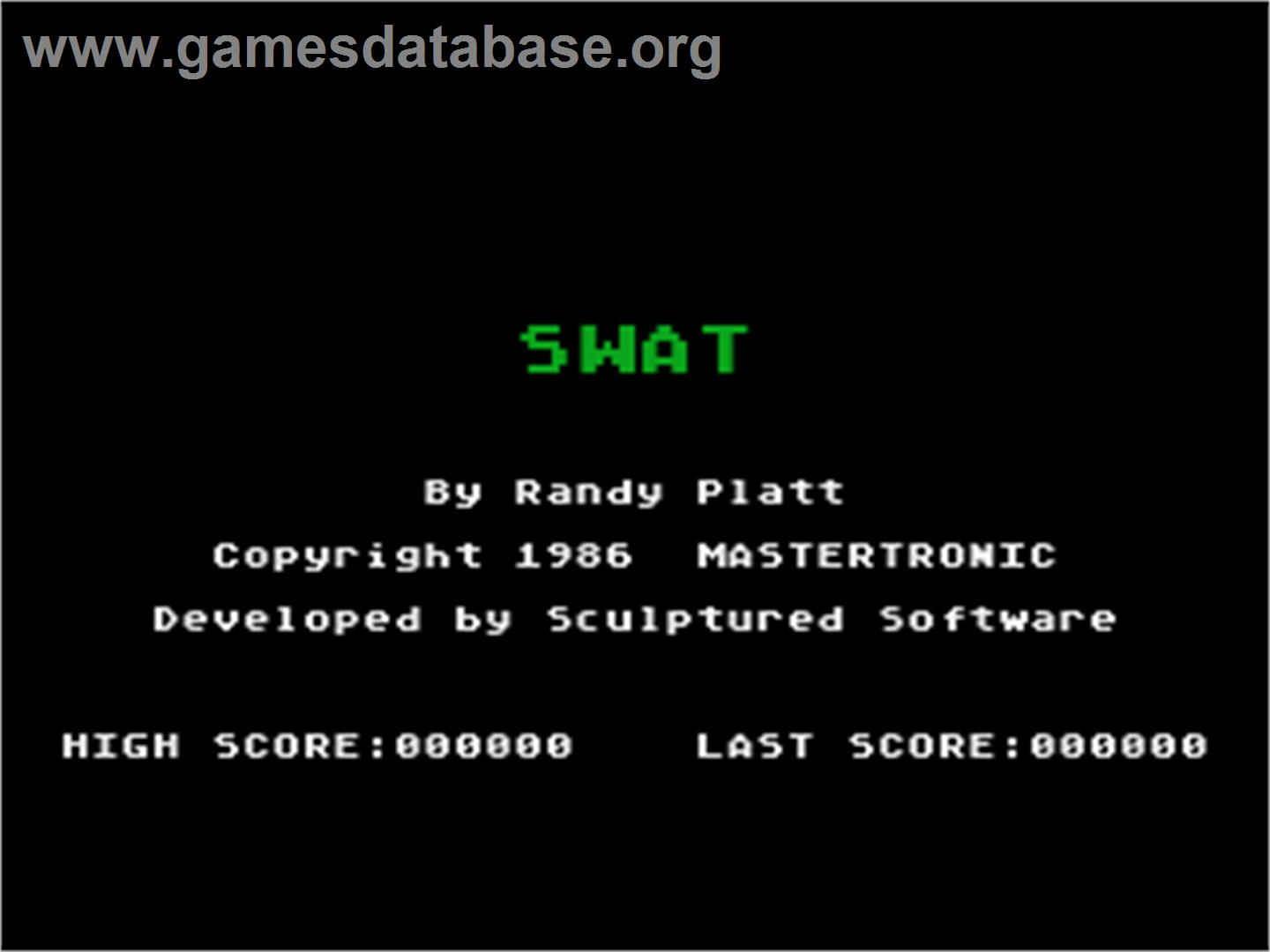 SWAT - Atari 8-bit - Artwork - Title Screen
