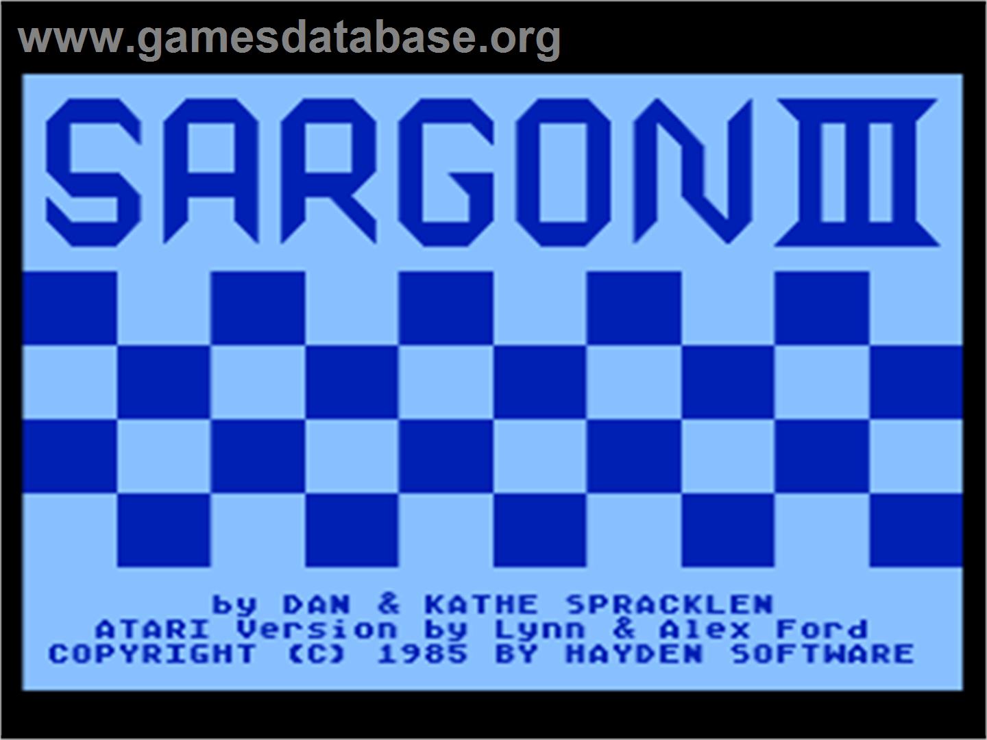 Sargon 3 - Atari 8-bit - Artwork - Title Screen