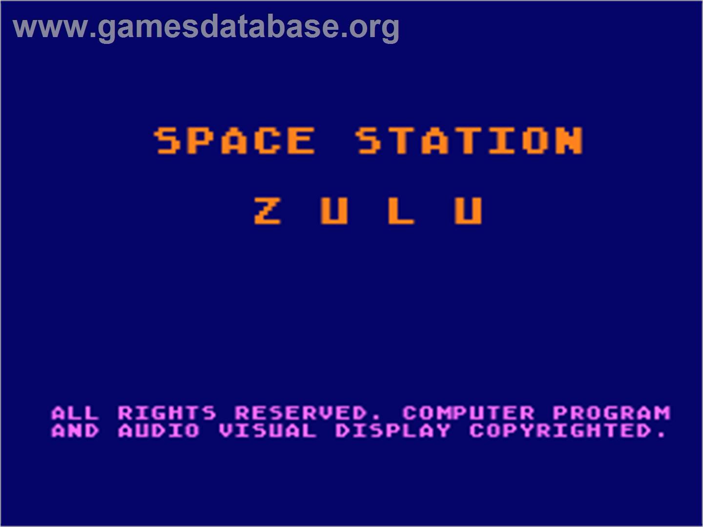 Space Station Zulu - Atari 8-bit - Artwork - Title Screen
