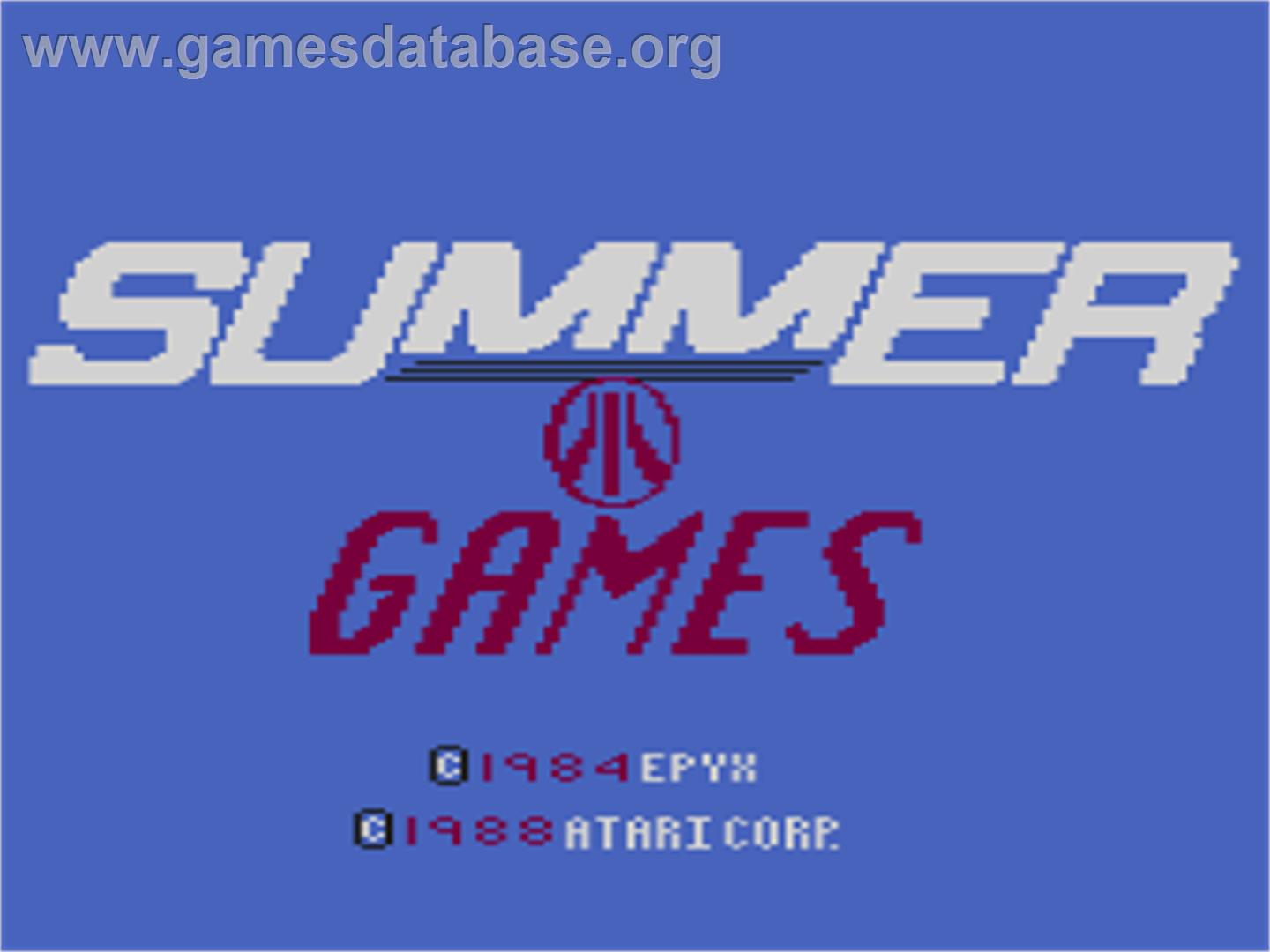 Summer Games - Atari 8-bit - Artwork - Title Screen