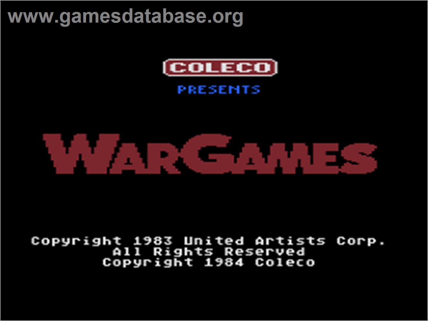 War Games - Atari 8-bit - Artwork - Title Screen