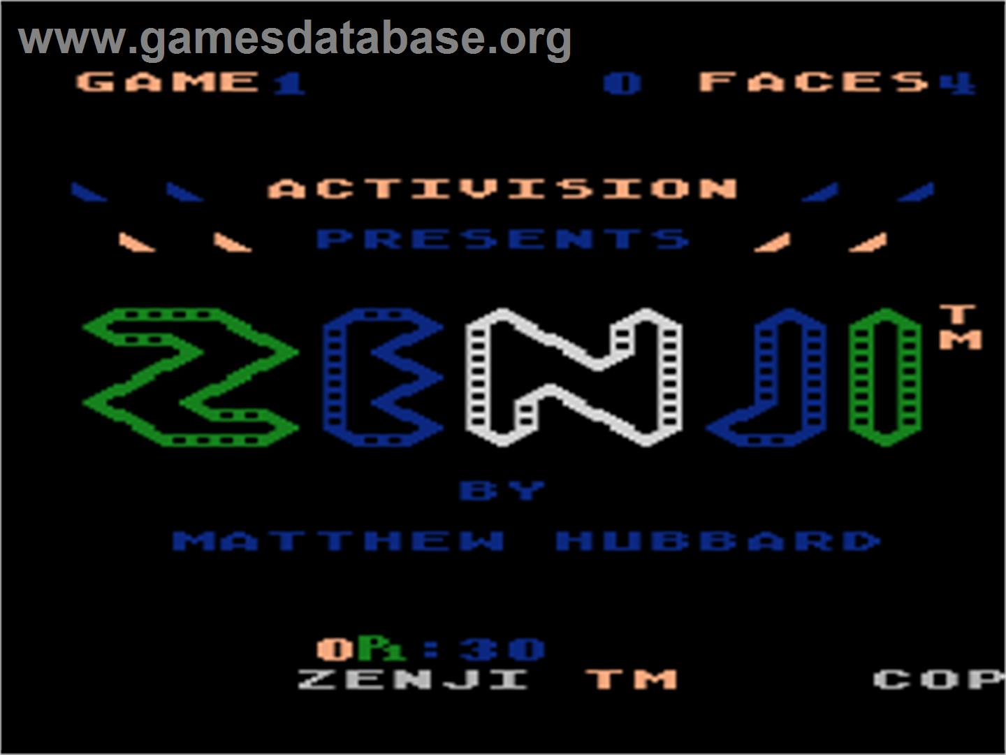 Zenji - Atari 8-bit - Artwork - Title Screen