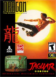 Box cover for Dragon: The Bruce Lee Story on the Atari Jaguar.