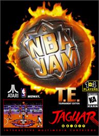 Box cover for NBA Jam TE on the Atari Jaguar.