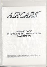 Box back cover for AirCars on the Atari Jaguar.