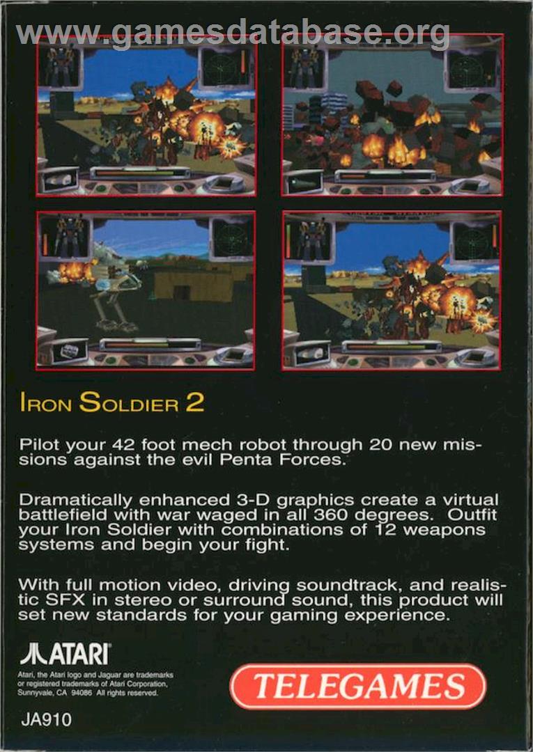 Iron Soldier 2 - Atari Jaguar - Artwork - Box Back