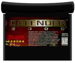 Cartridge artwork for Defender 2000 on the Atari Jaguar.