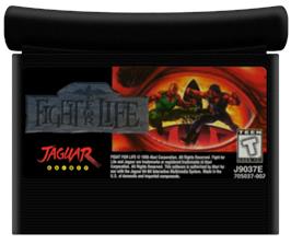 Cartridge artwork for Fight For Life on the Atari Jaguar.