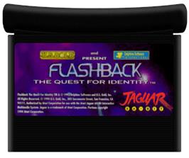 Cartridge artwork for Flashback on the Atari Jaguar.