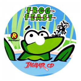 Cartridge artwork for Frog Feast on the Atari Jaguar.