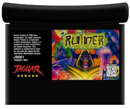Cartridge artwork for Ruiner Pinball on the Atari Jaguar.