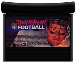 Cartridge artwork for Troy Aikman NFL Football on the Atari Jaguar.