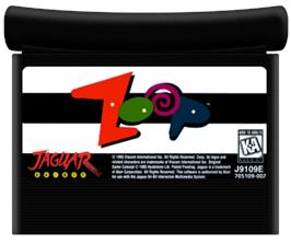 Cartridge artwork for Zoop on the Atari Jaguar.