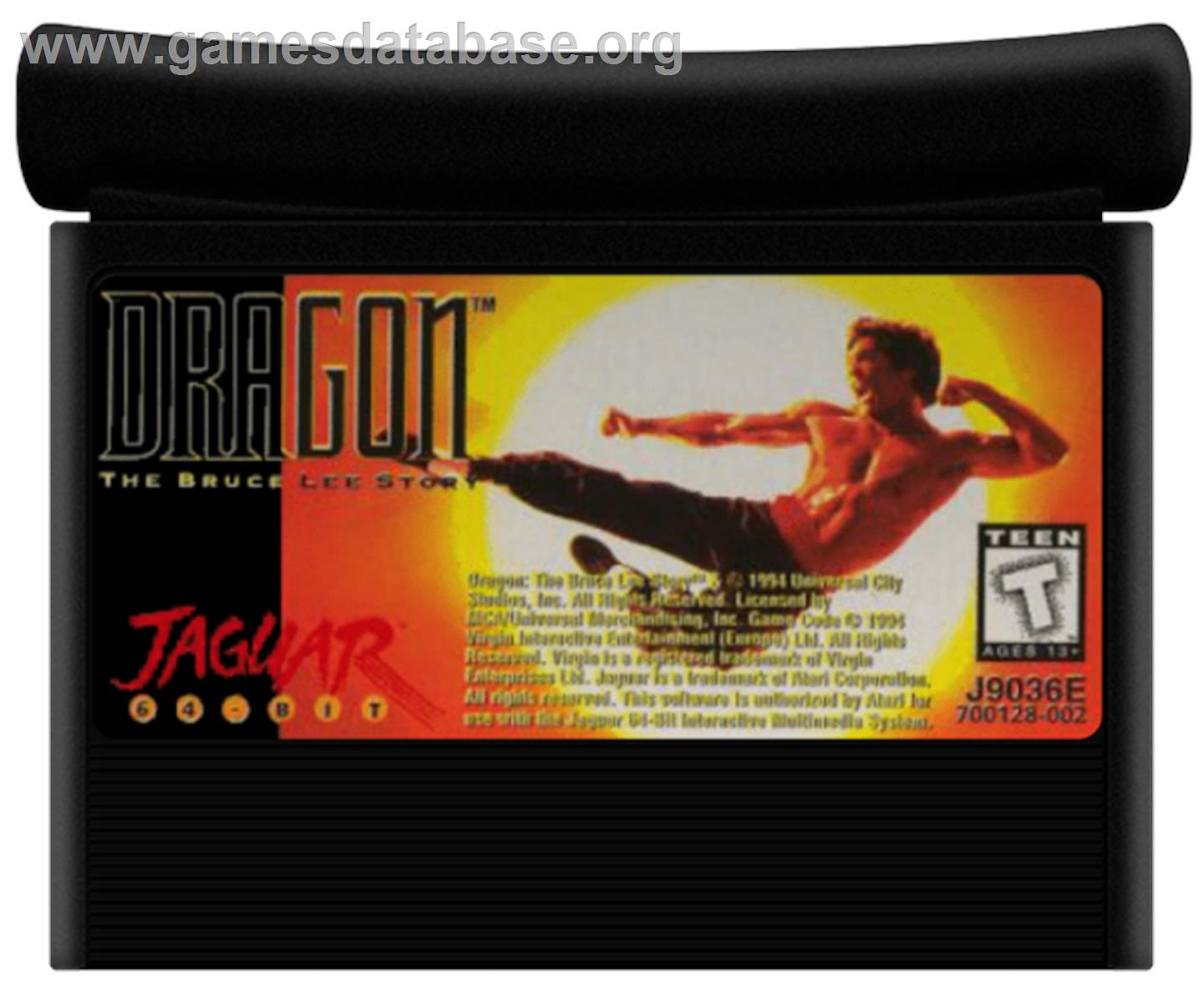 Dragon: The Bruce Lee Story - Atari Jaguar - Artwork - Cartridge