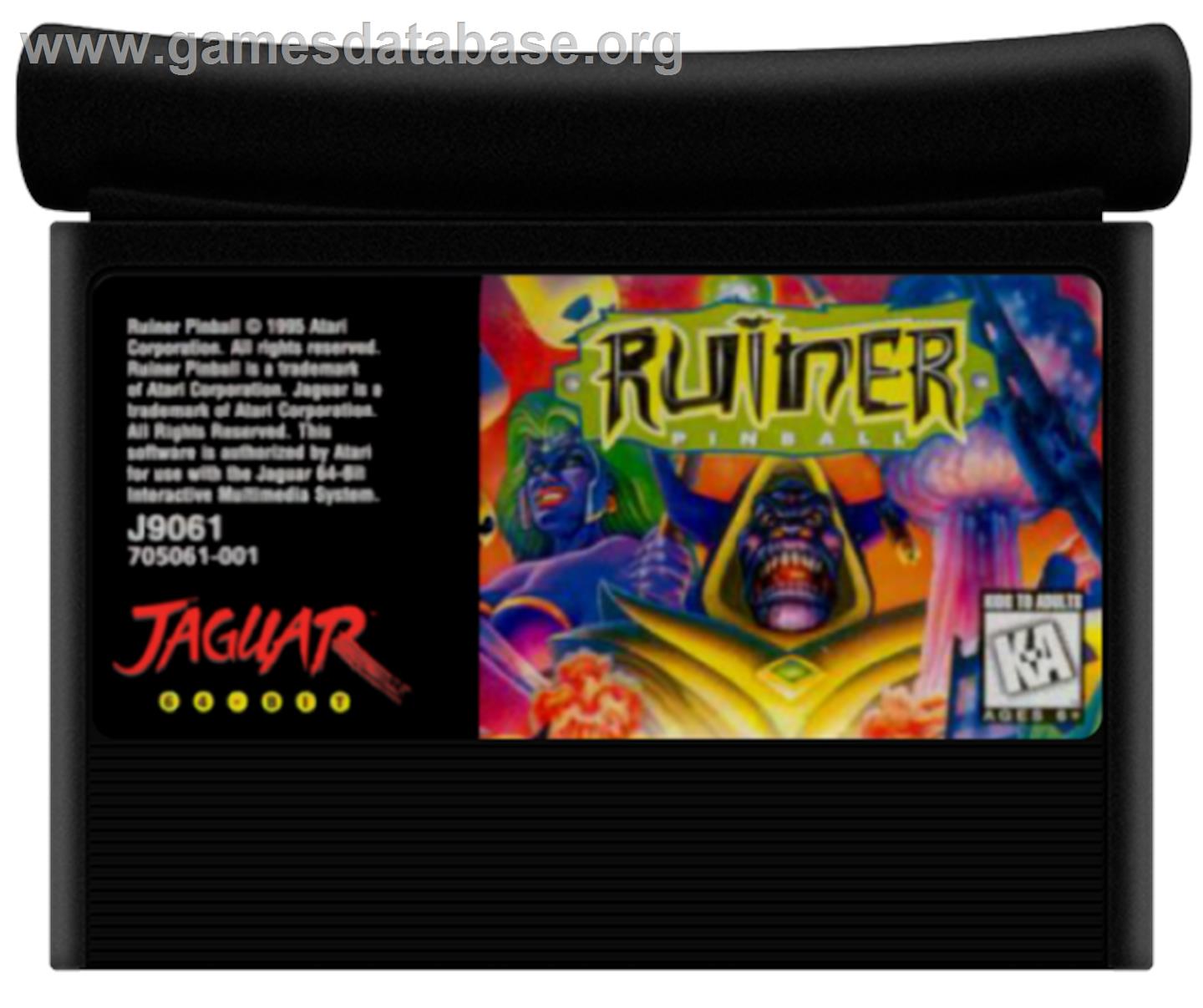 Ruiner Pinball - Atari Jaguar - Artwork - Cartridge