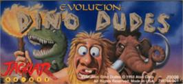 Top of cartridge artwork for Evolution: Dino Dudes on the Atari Jaguar.
