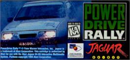 Top of cartridge artwork for Power Drive Rally on the Atari Jaguar.