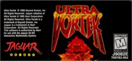 Top of cartridge artwork for Ultra Vortek on the Atari Jaguar.