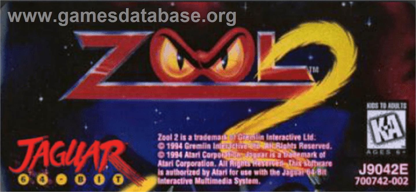 Zool 2 - Atari Jaguar - Artwork - Cartridge Top
