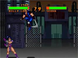 In game image of Double Dragon V: The Shadow Falls on the Atari Jaguar.