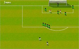 In game image of Sensible Soccer: International Edition on the Atari Jaguar.