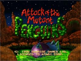 Title screen of Attack of the Mutant Penguins on the Atari Jaguar.