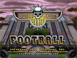 Title screen of Brutal Sports Football on the Atari Jaguar.
