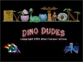 Title screen of Evolution: Dino Dudes on the Atari Jaguar.