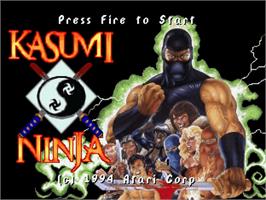 Title screen of Kasumi Ninja on the Atari Jaguar.