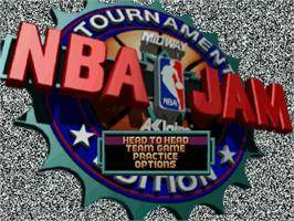 Title screen of NBA Jam TE on the Atari Jaguar.