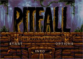 Title screen of Pitfall: The Mayan Adventure on the Atari Jaguar.