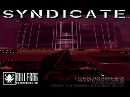 Title screen of Syndicate on the Atari Jaguar.