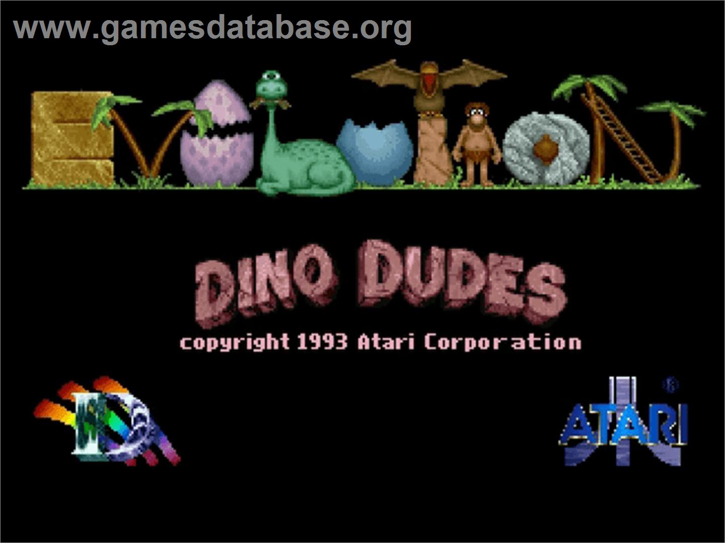 Evolution: Dino Dudes - Atari Jaguar - Artwork - Title Screen