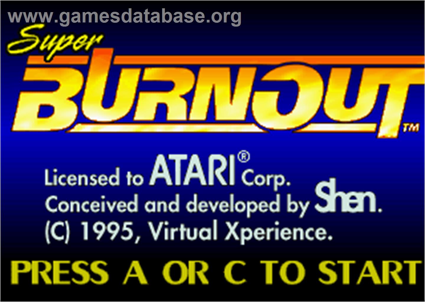 Super Burnout - Atari Jaguar - Artwork - Title Screen