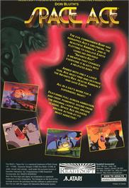 Box back cover for Space Ace on the Atari Jaguar CD.