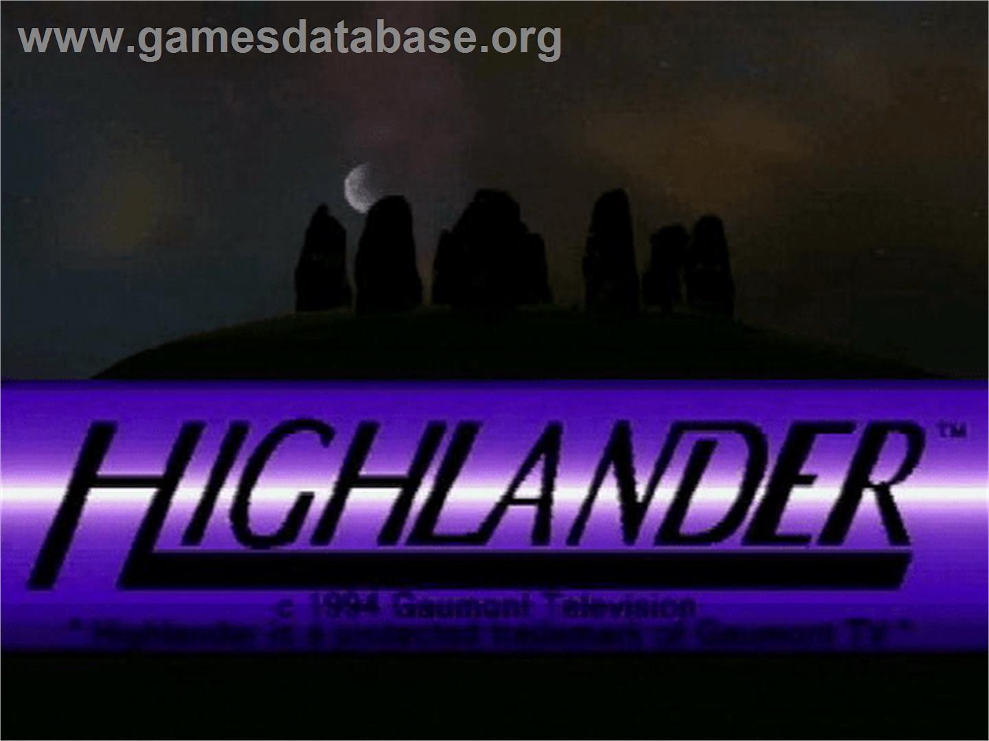 Highlander - Atari Jaguar CD - Artwork - Title Screen