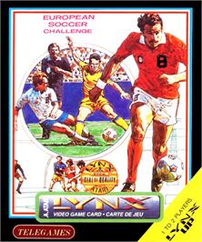 Box cover for European Soccer Challenge on the Atari Lynx.
