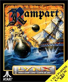 Box cover for Rampart on the Atari Lynx.