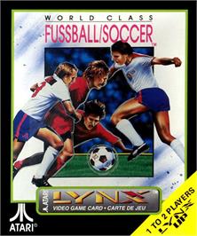 Box cover for World Class Soccer on the Atari Lynx.