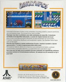 Box back cover for Dinolympics on the Atari Lynx.