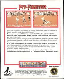 Box back cover for Pit-Fighter on the Atari Lynx.