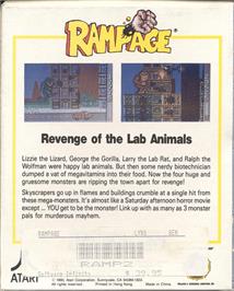 Box back cover for Rampage on the Atari Lynx.