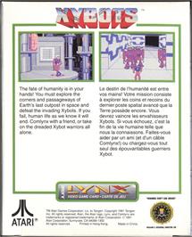 Box back cover for Xybots on the Atari Lynx.