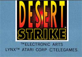 Top of cartridge artwork for Desert Strike: Return to the Gulf on the Atari Lynx.