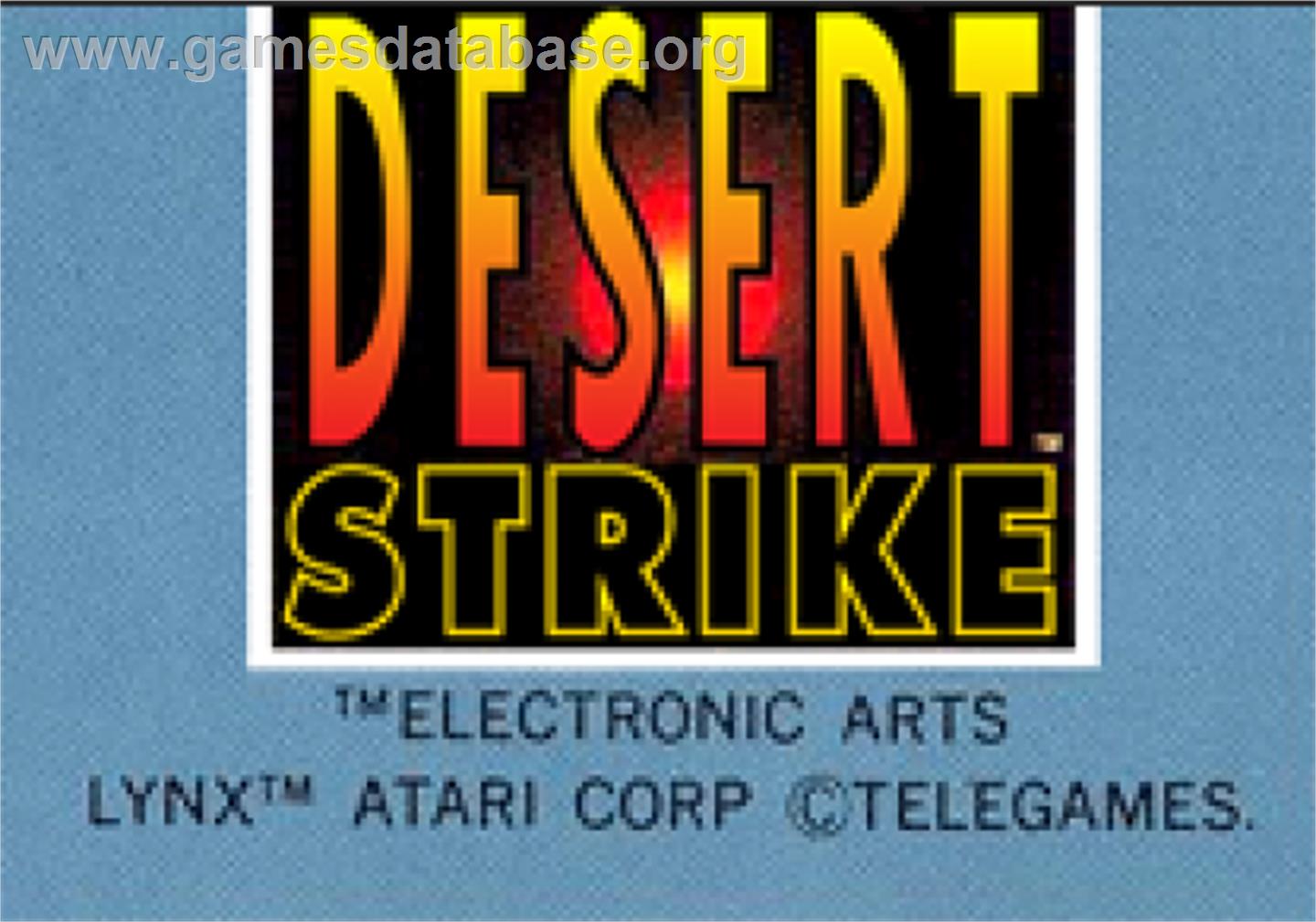 Desert Strike: Return to the Gulf - Atari Lynx - Artwork - Cartridge Top