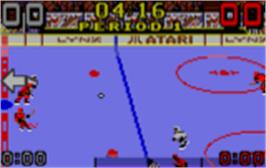 In game image of Hockey on the Atari Lynx.